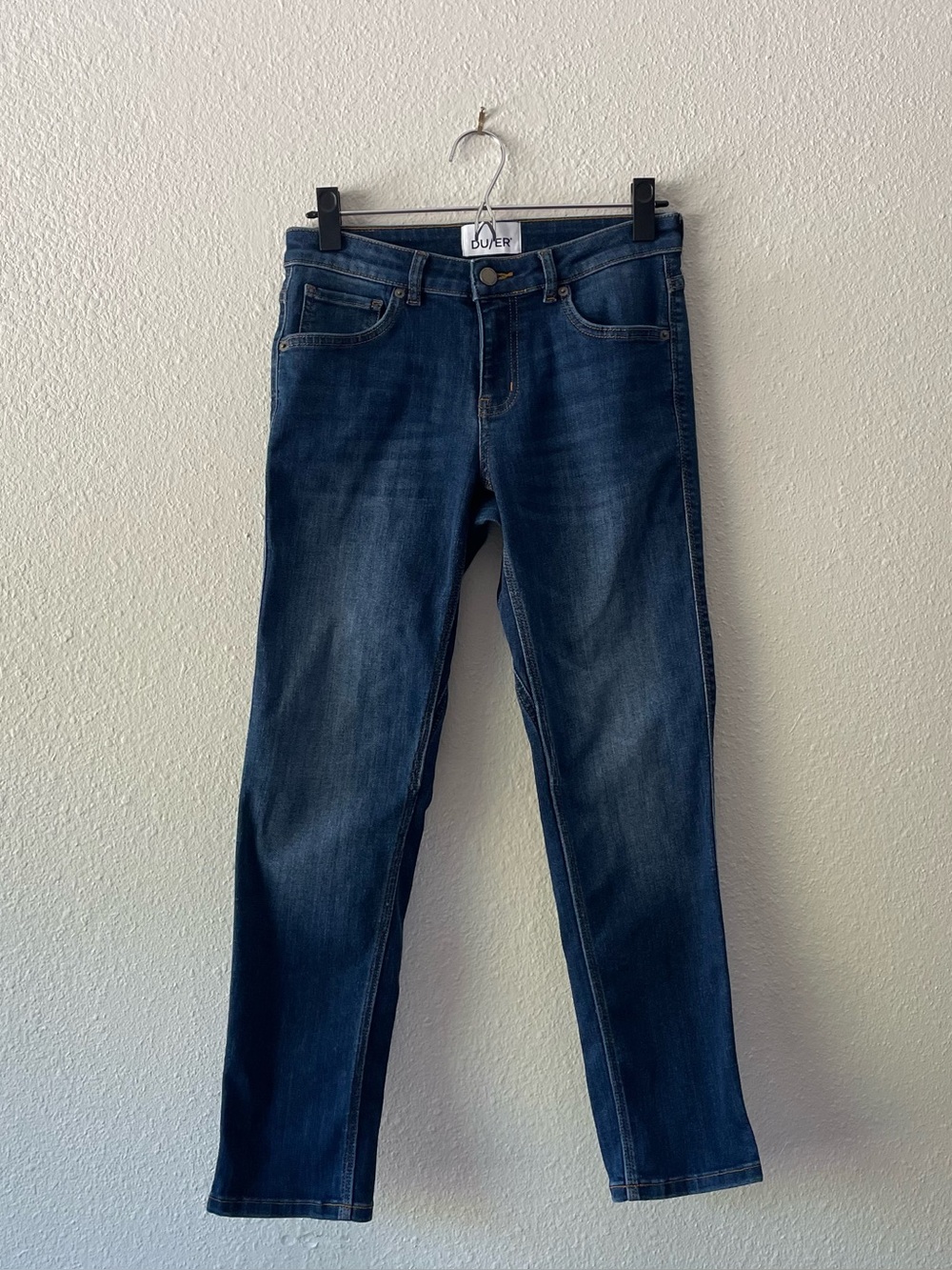 DU/ER Women’s Performance Denim Slim Jeans 25 Stretch Organic Cotton Blue